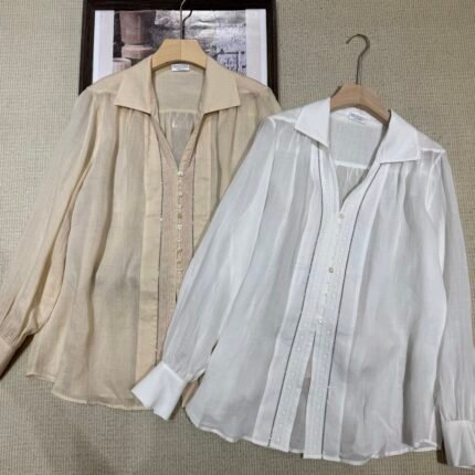 Brunello Cucinelli Beaded Linen Shirt